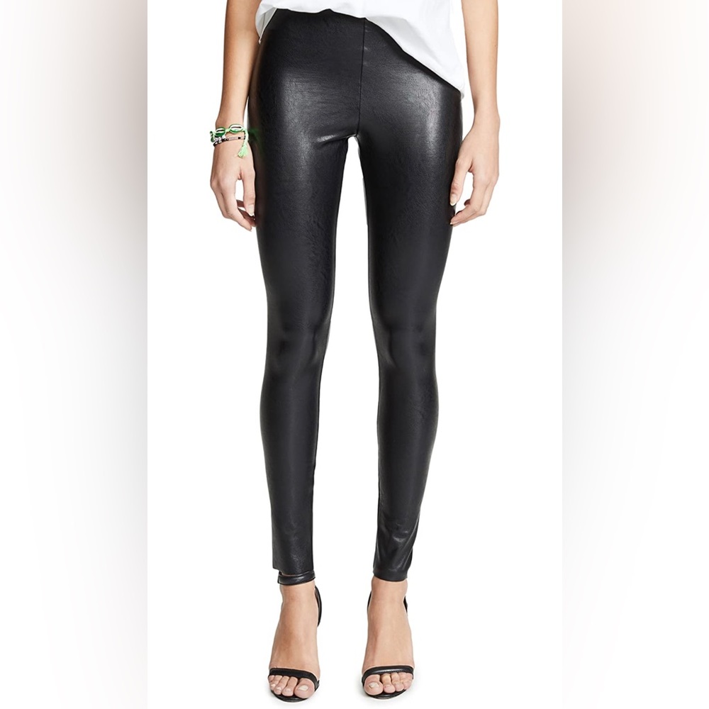 COMMANDO PERFECT CONTROL FAUX LEATHER LEGGINGS SIZE LARGE BLACK